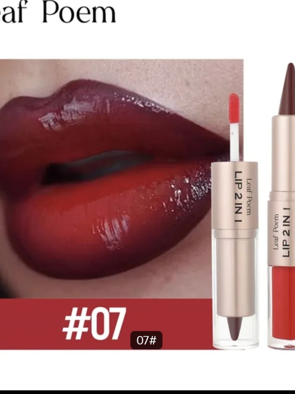 Lip 2 in 1 Liquid & Pencil Lipstick — Red (#07)
